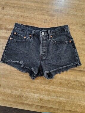 501® Original Cutoff Button Fly Shorts Faded Black Size 26